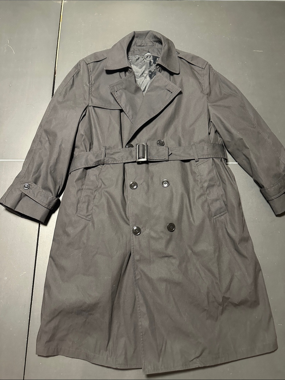 DSCP Garrison Collection Military All-Weather Trench Coat Black 44S